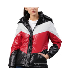 Fashion Jacket with Contrast Color Women Winter Jacket Custom Warm Cotton Padded Jacket